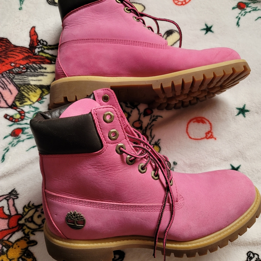 Timberland pink boots size 10